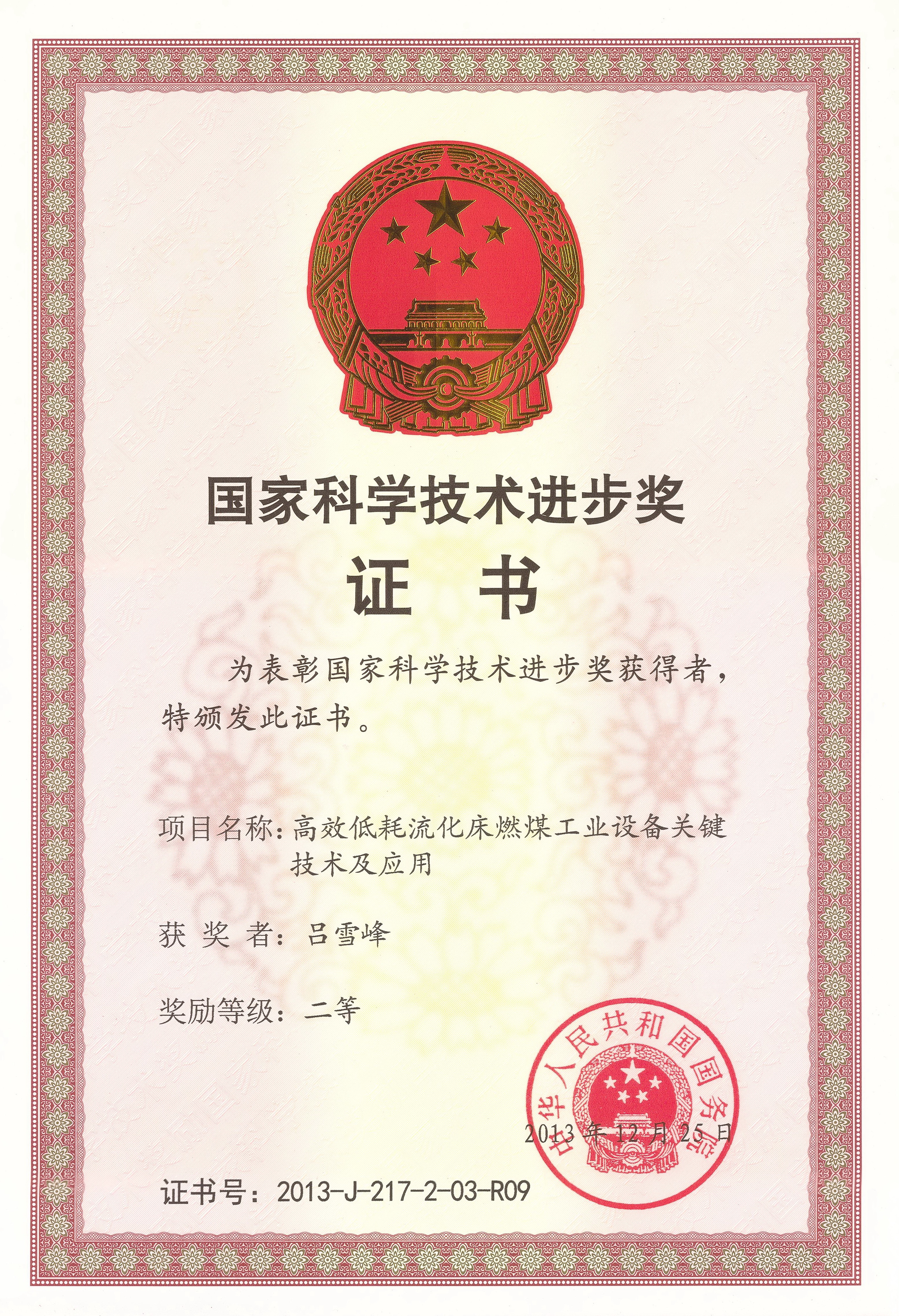 國家科學技術(shù)進步二等獎（呂總）